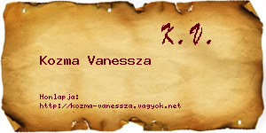 Kozma Vanessza névjegykártya